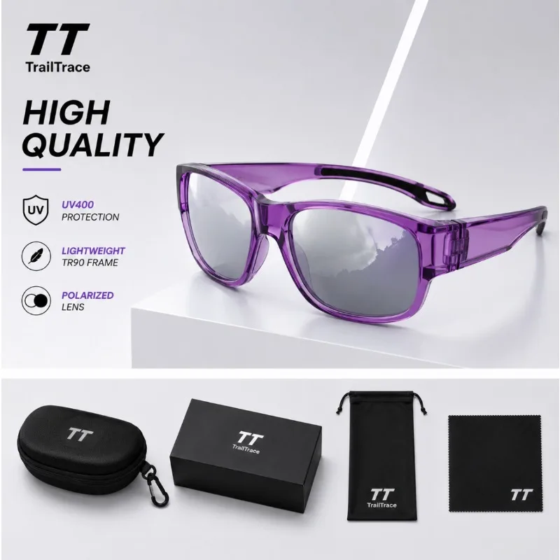 

TR90 polarized oversized frame sunglasses UV400 windproof leisure cycling mountaineering hiking fishing outdoor glasses