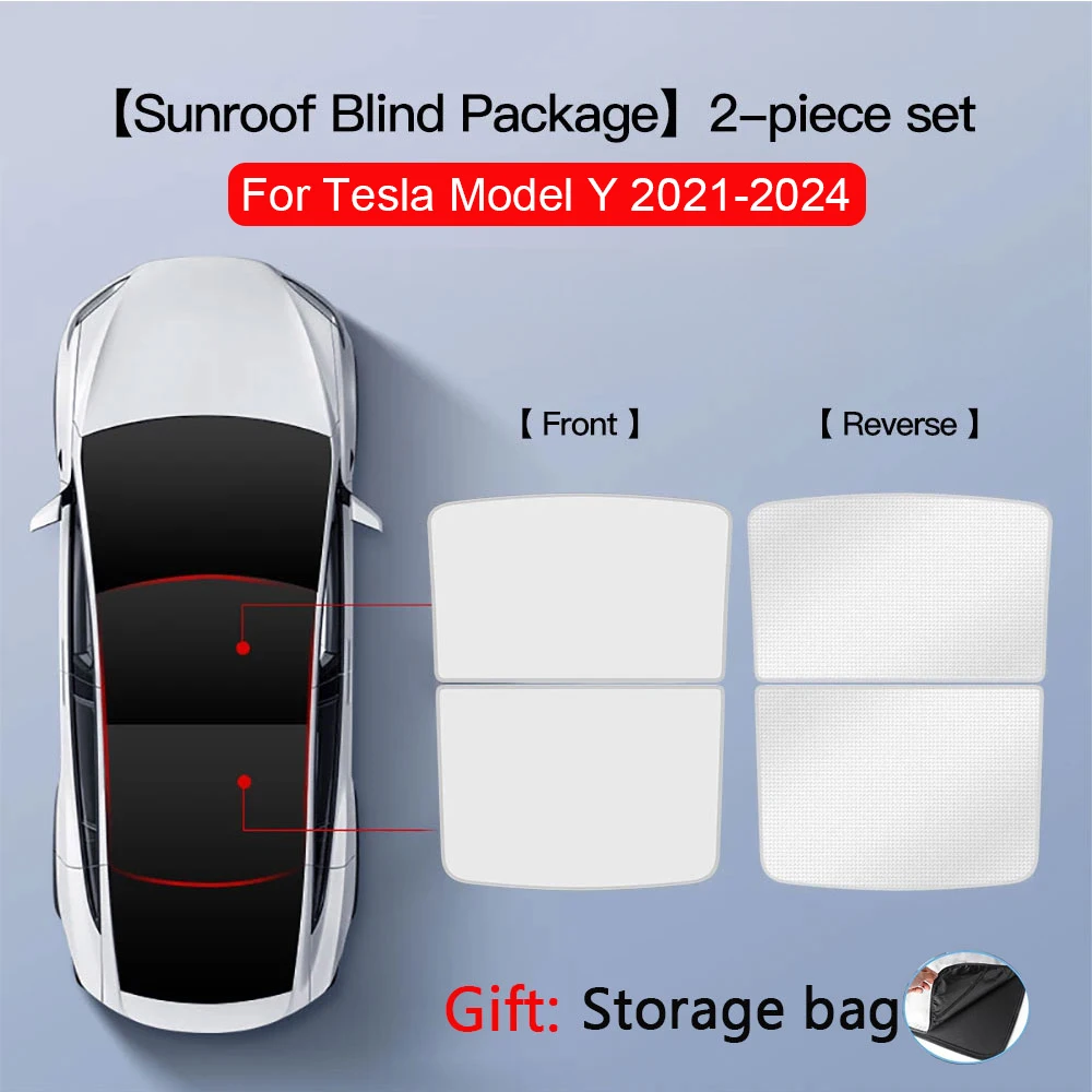

Sunshades For Tesla Model 3 Sunroof Highland 2025 Model Y 2020-25 Ice Cloth Buckle Sun Pare Glass Front Rear Skylight Accessory