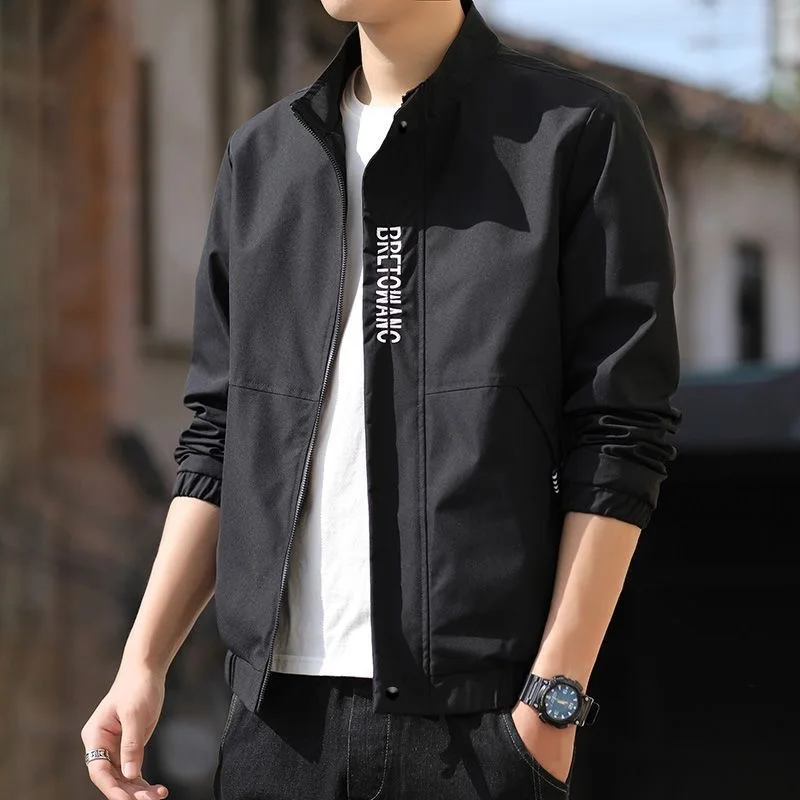 Fashionable Versatile Men's Baseball Jacket 2026 Spring New Style Casual Korean Version All-Match Outerwear Long Sleeve Zipper