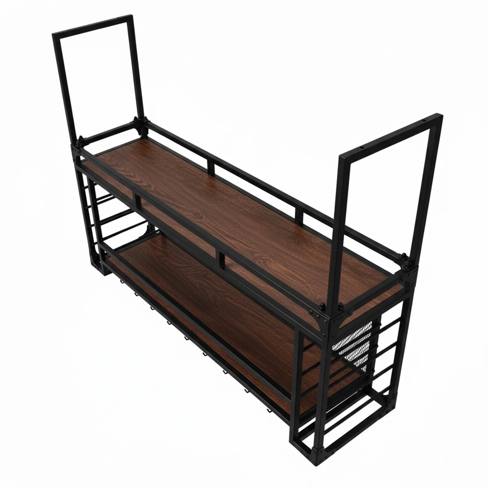 

Wall Mounted 2 Tier Large Capacity Wine Holder Simple Type With Light Wine Shelf Storag 59.06x21.65x11.81inch For Bar Restaurant