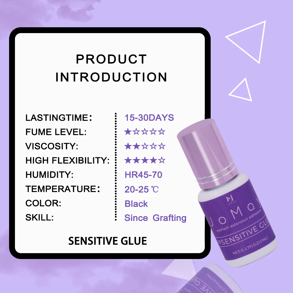 JOMAY Sensitive Adhesive Strong Glue False Eye Lash Extension Glue Quick Drying Adhesive Black Glue No Irritant Makeup Eyelash