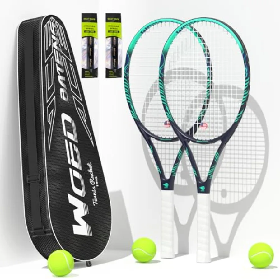

Adult 2 Player Tennis Racket Perfect for Beginner and Professional Players, 27" Speed Tennis Racquet Include Tennis Balls, Over