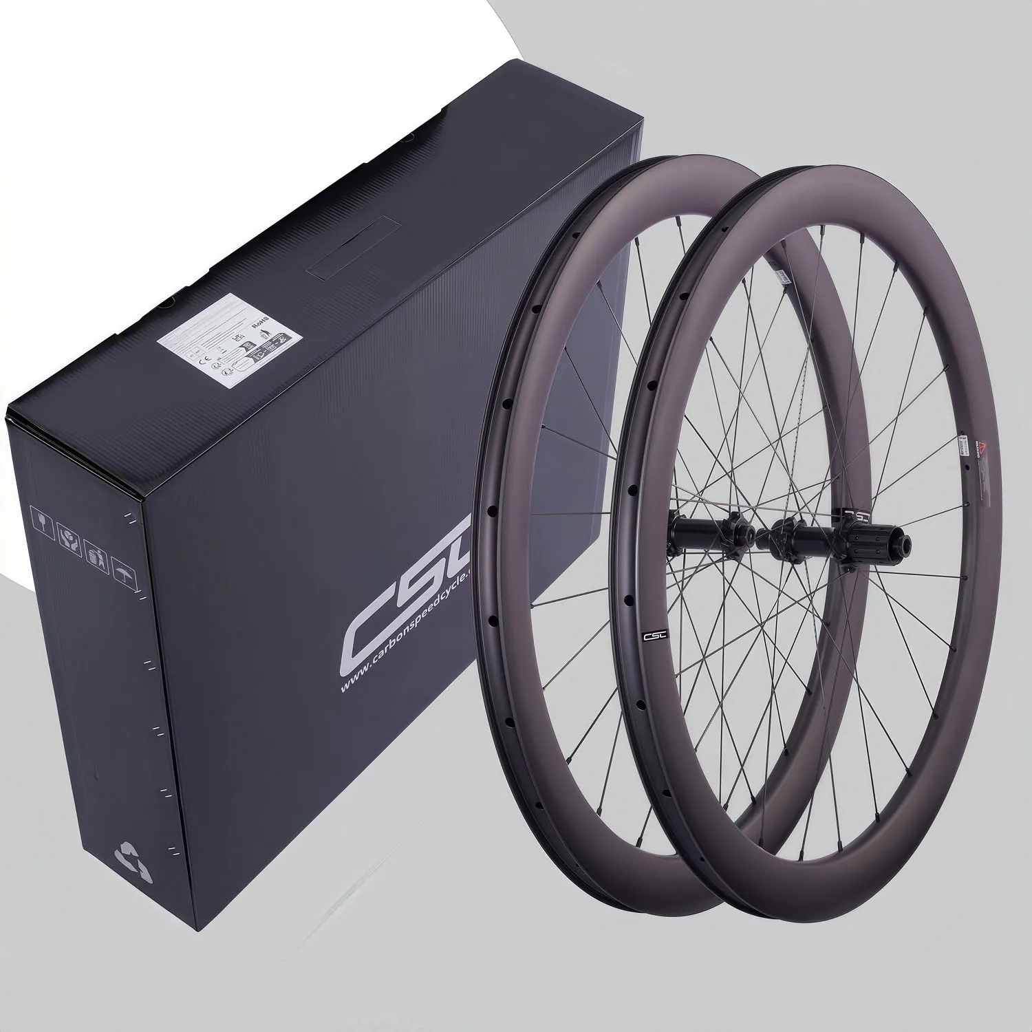 Roues de vélo de gravier CSC 700C en carbone, frein à disque, moyeu Center Lock, largeur 32 mm, profondeur intérieure 23 mm, 35/40/45/50/58 mm, roues de route en carbone