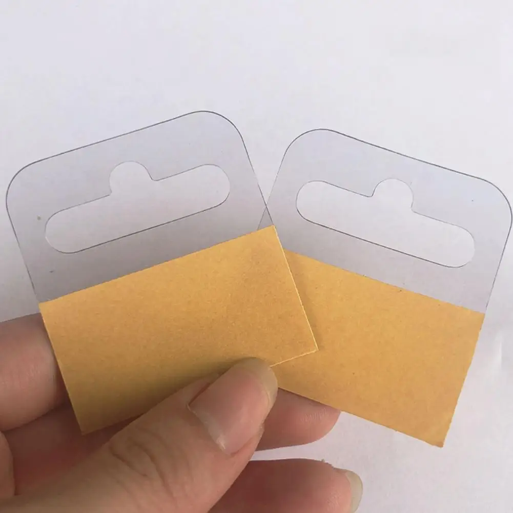 100Pcs Hang Tabs Slot Hole/Air Hole/S-shaped Adhesive Hang Tabs Tags Hook Package Box Bag Hangers Peghooks Store Retail Display