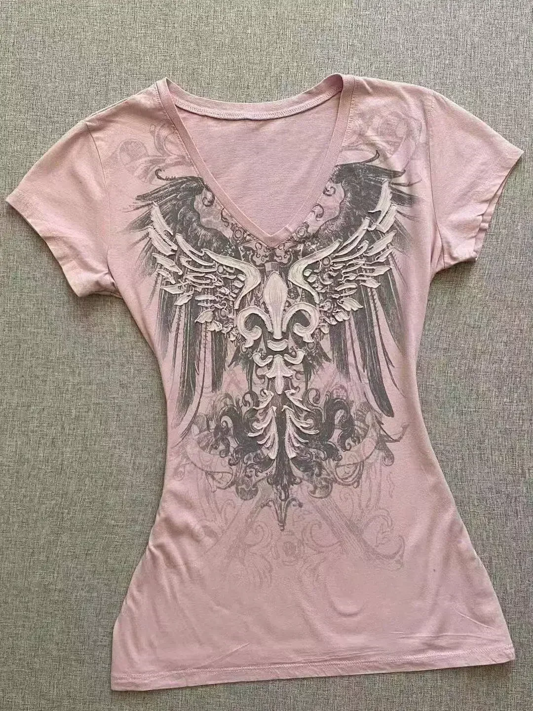 

Y2k Aesthetic Flower Printing Women Grunge T-shirts Vintage Slim Harajuku Causal Black Tshirts 2025 Summer Bottoming Crop Tops