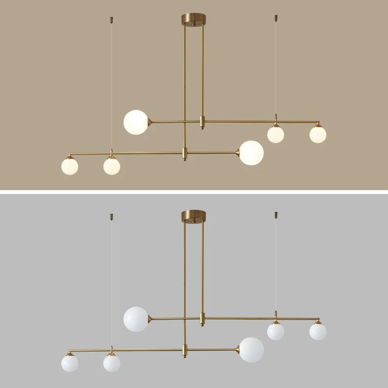 Imagem -04 - Nordic g9 Gold Copper Led Candelabro Lâmpada Pingente para Sala de Jantar Cozinha Mesa Casa Bola de Vidro Teto Moderno Pendurado Luz Novo