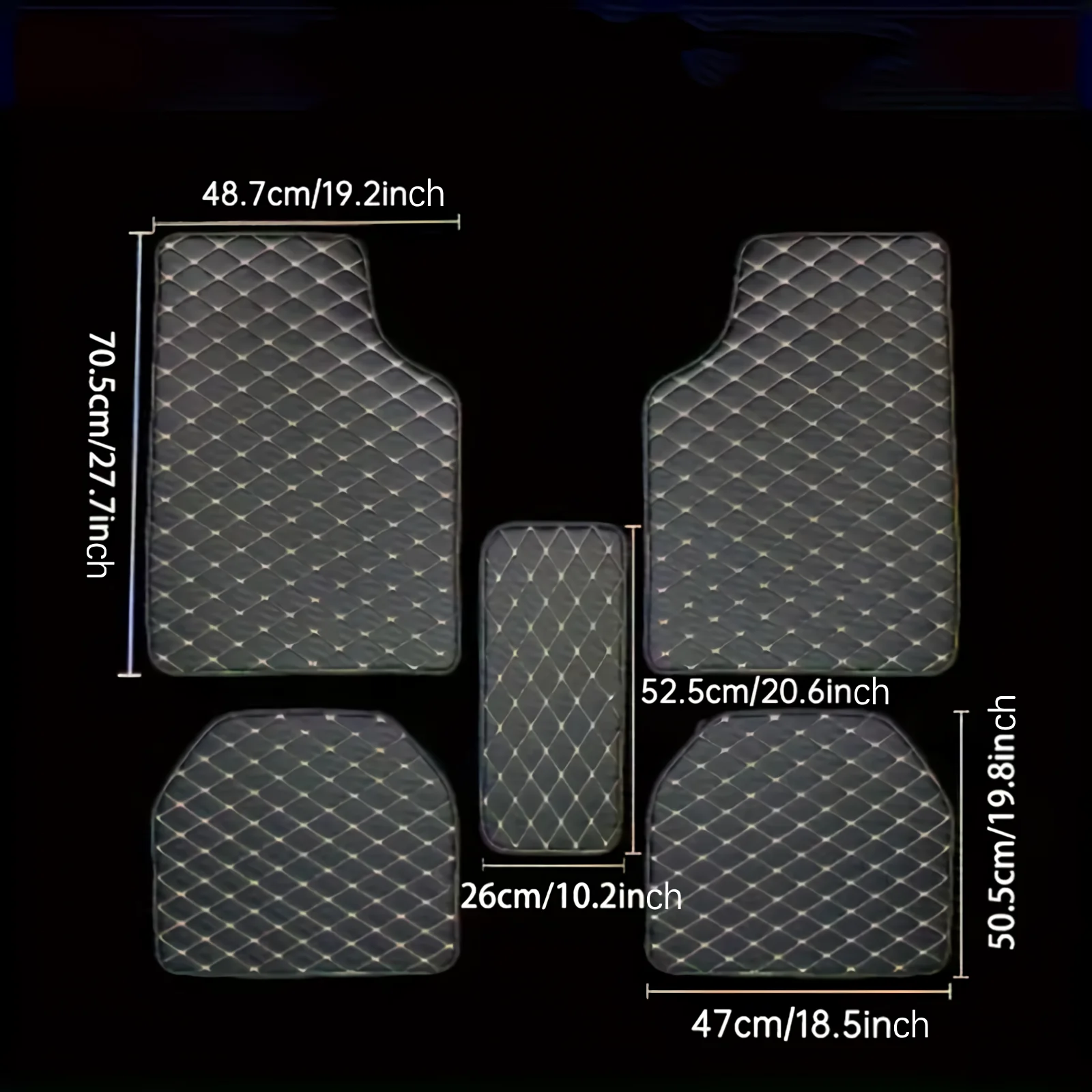 5Pcs Car Floor Mats PU Leather Waterproof Dust-Proof Auto Foot Pad Set Protector pads Fashion Simple Car Interior Accessories image 2