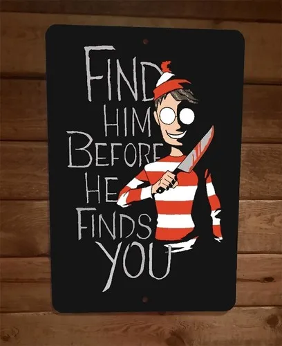 Trouvez où est Waldo avant qu'il vous trouve - Panneau mural en métal