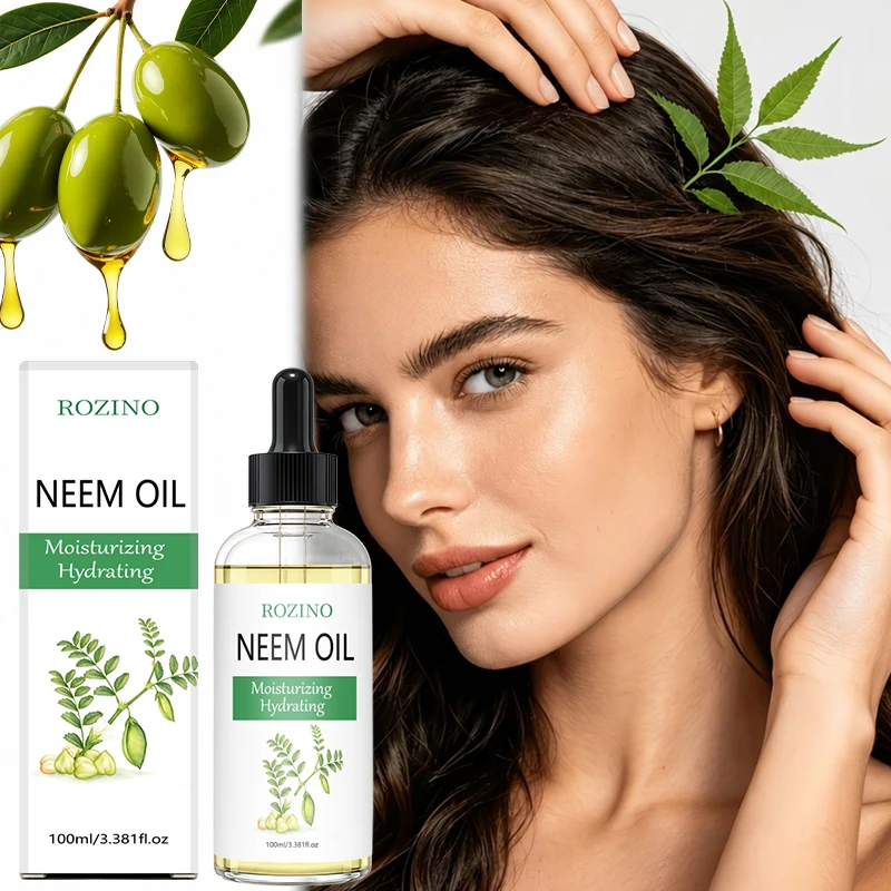 Rozino Deeply Moisturizing Neem Oil, Made with a Selection of Natural Neem Herbal Extracts as the Base, Apply a Small Amount to the Skin to Instantly Feel the Immediate Moisturizing Effect, While the Herbal Formula Gently Hydrates the Skin, Suitable for Multiple Areas of the Body, a Basic Moisturizing Skincare Product for Daily Use at Home.