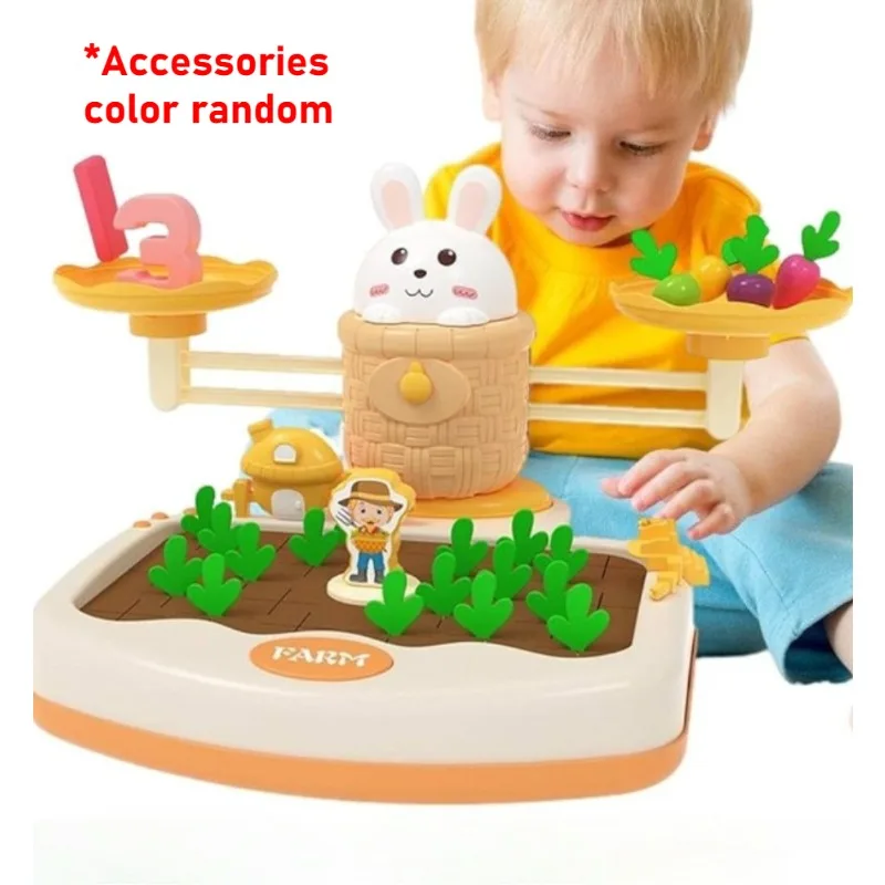 

Баланс кролика, весы, счет чисел, игра для урожая моркови для детей, Монтессори, дошкольное обучение, STEM, развивающие математические игрушки, подарок