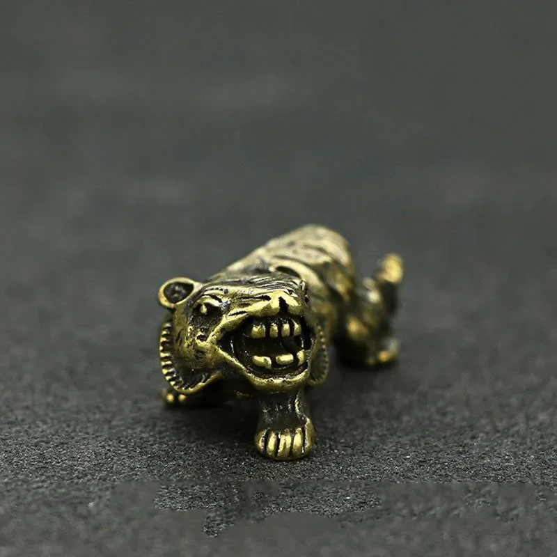Brass Tiger Figurines Tea Pet Collection Copper Gifts Statuette Sculptures