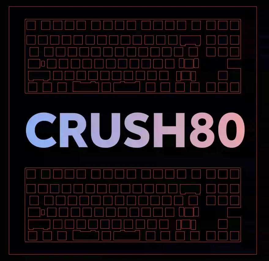 Reinforced keyboard plates for 6.25u Crush80 ANSI Keyboard Brass PEI PP POM FR4 CF