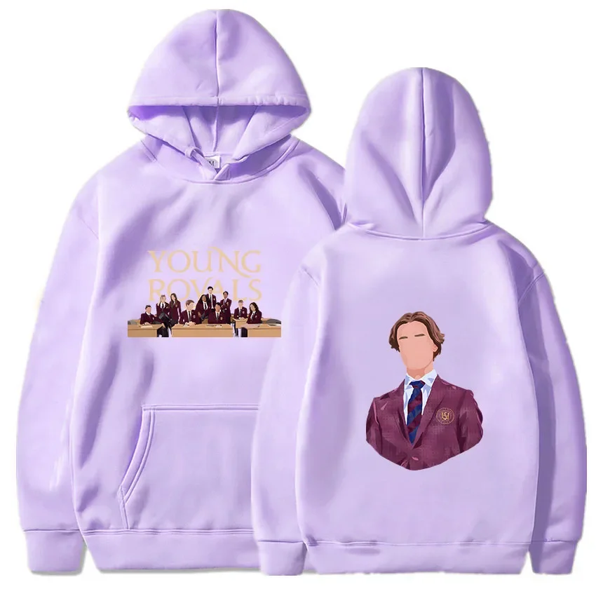 Sudaderas con estampado de letras de doble cara para jóvenes Royals, sudaderas con capucha con diseño de dibujos animados para hombre, Top Y2k de