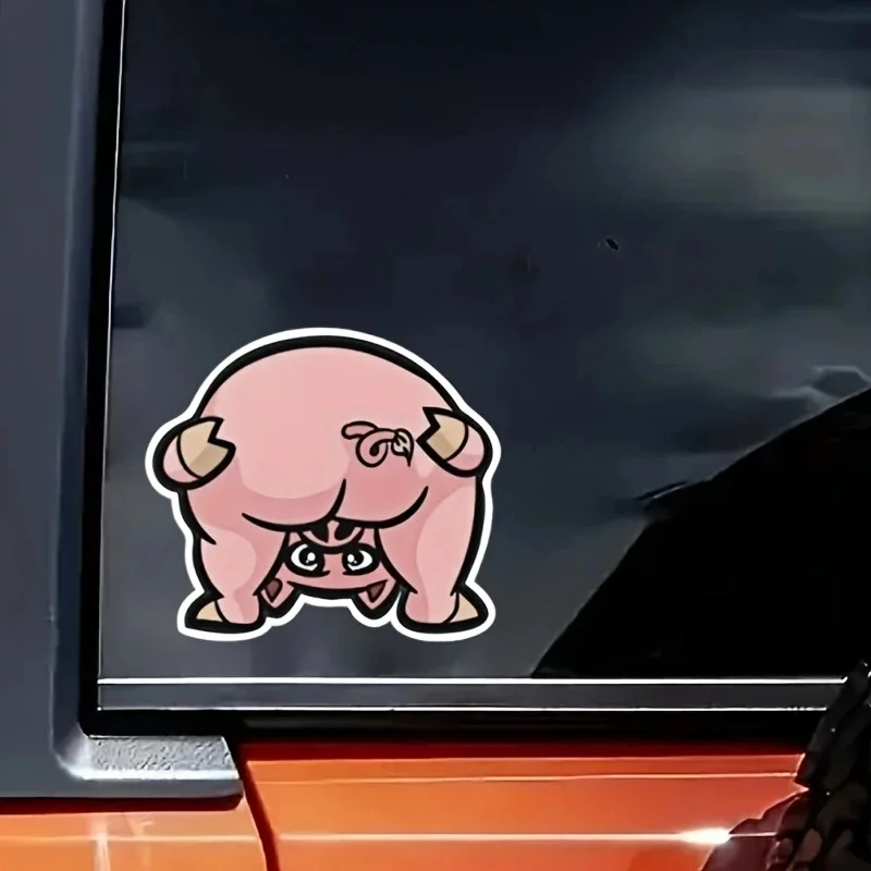 ملصق لاصق مقاوم للماء على شكل خنزير كرتوني للسيارات والشاحنات والدراجات النارية وأجهزة الكمبيوتر المحمولة والنوافذ والزجاج والجدران للاستخدام الداخلي والخارجي #1