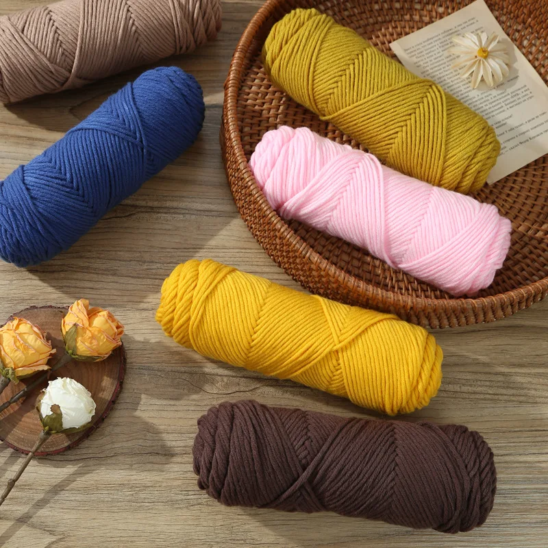 New 3Pcs/300g Cotton Select Yarn Light Worsted Thick Yarn For DIY Knitting Baby Wool Crochet Scarfcoat Sweater Weave Thread
