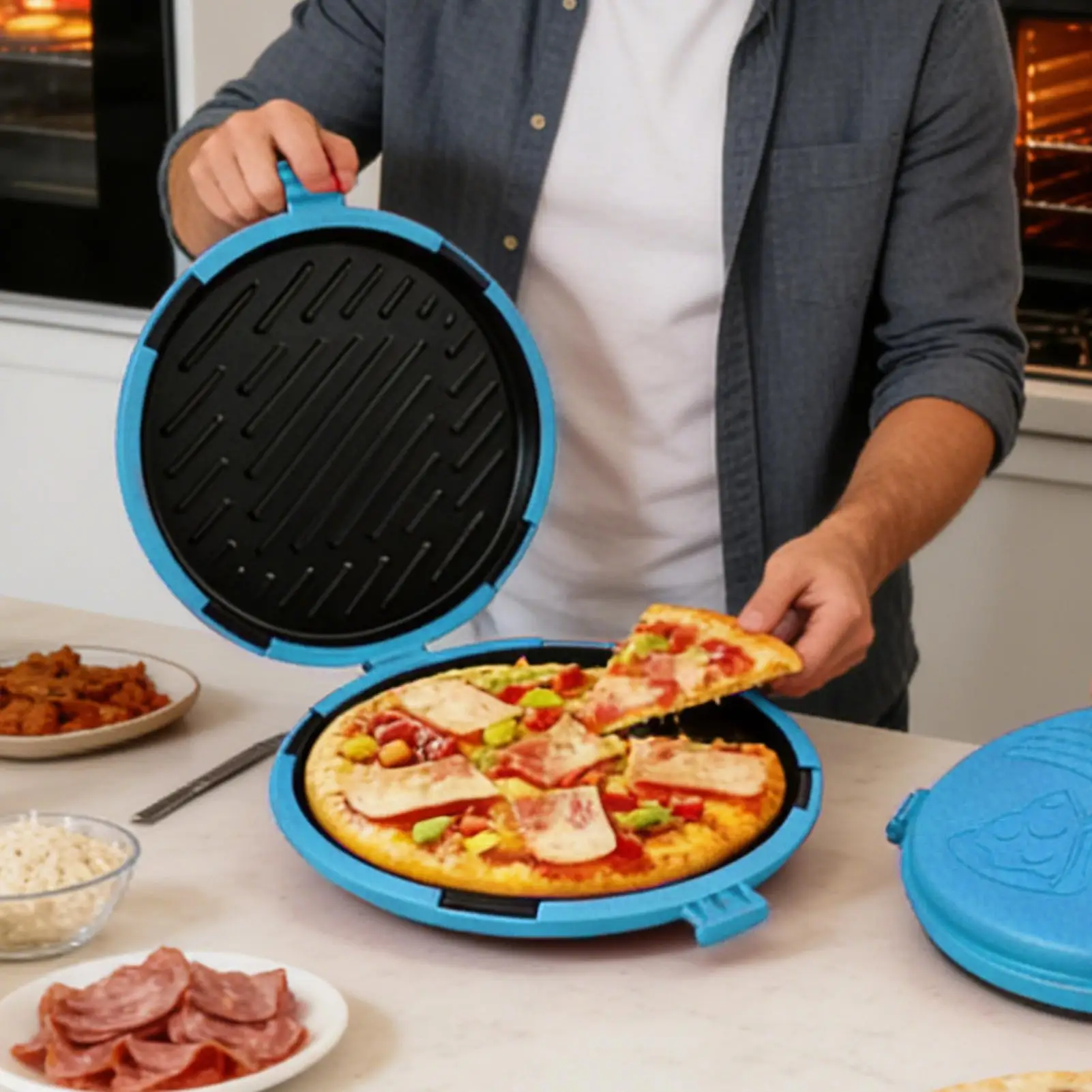 Microwave Grill Plate Quick-Heat Griddle Microwave Toaster For Oven Kitchen Home School Dorm Pancake Breakfast Baking Cooking