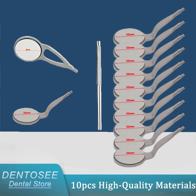 

10Pcs Dental Mouth Mirror Anti-Fog Coated Rhodium Durable Dental Examination Tools for Dentists & Dental Clinic Supplies