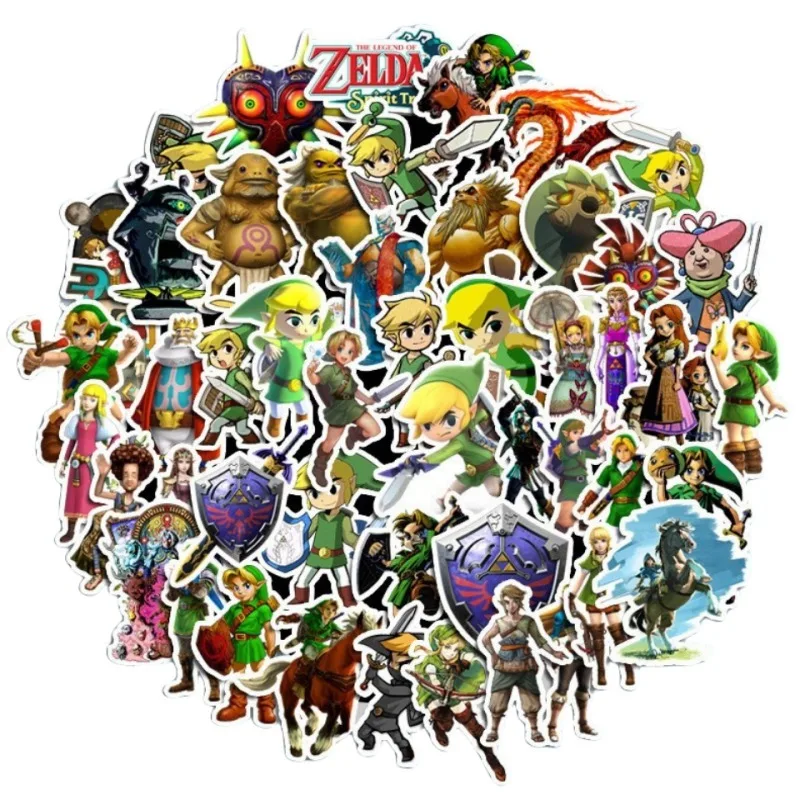 50pcs The Legend of Zelda Graffiti Sticker Water Cup Luggage Laptop Mobile Phone Skateboard Stationery Decorative Sticker