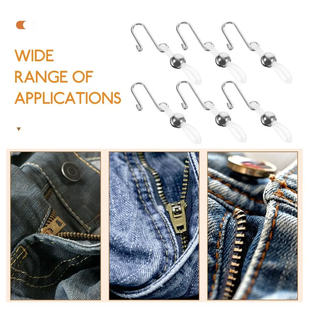5/10Pcs Adjustable Pants Button Clasp Jeans Zipper Holder Silicone Clip-On Structure Jeans Zipper Anti-slip Buckl