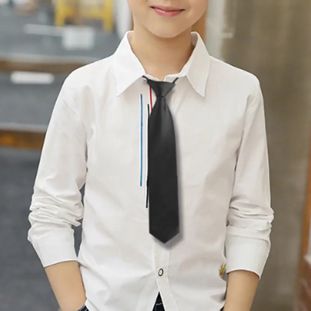 Necktie Breathable Neck Tie Elastic Neckwear Solid Color Boy Stain Necktie For Wedding