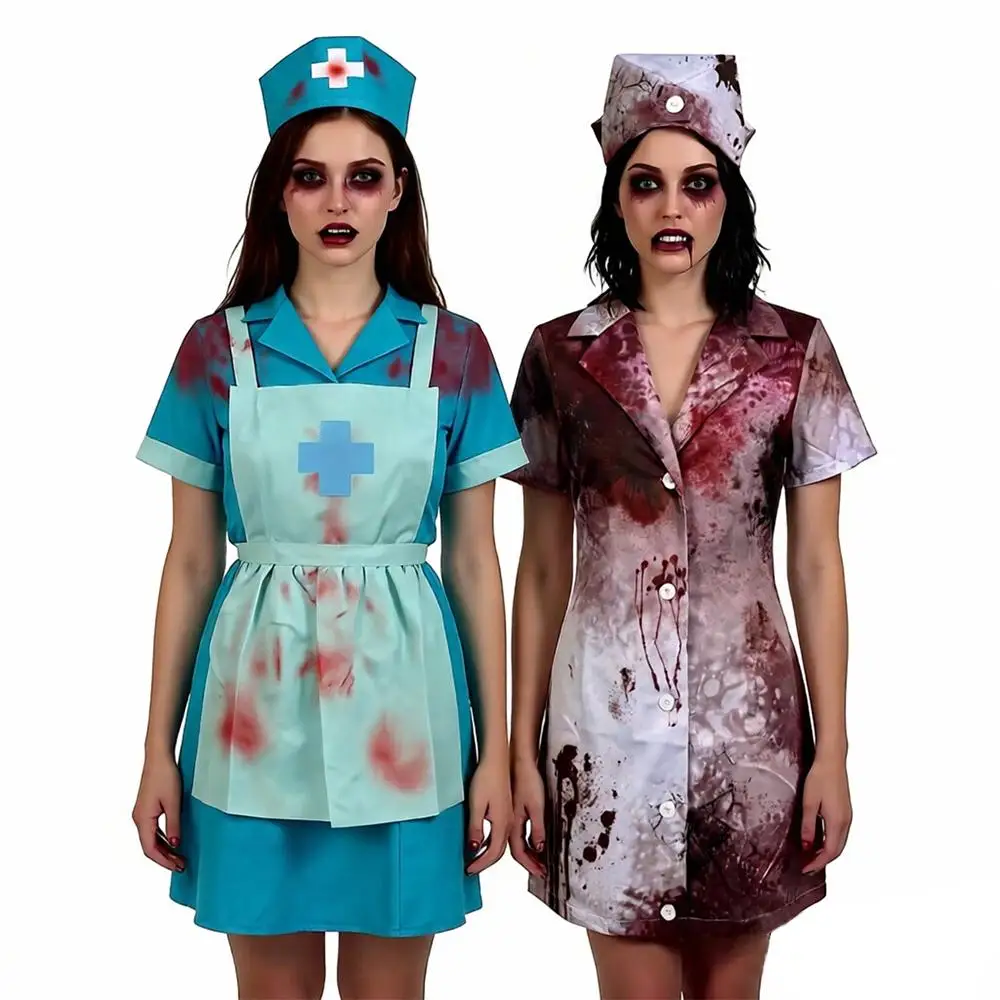 Déguisement Infirmière Ensanglantée – Robe, Coiffe et Tablier – photo 9