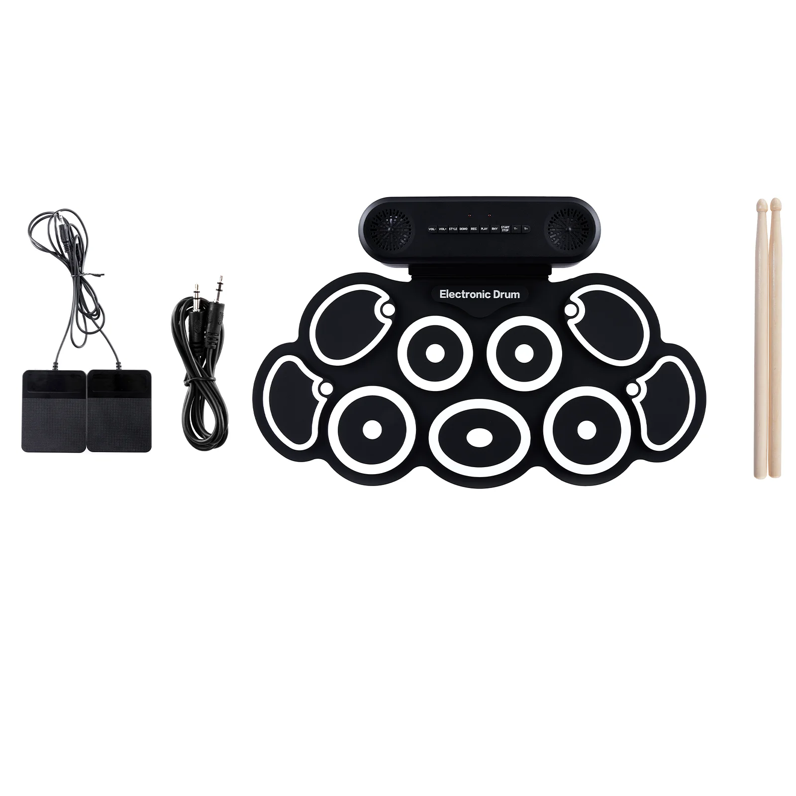 

Electronic Drum USB Electronic Drum Portable Practice Drums Supports BT MIDI Various Audio Connection Headphone Jack Kit