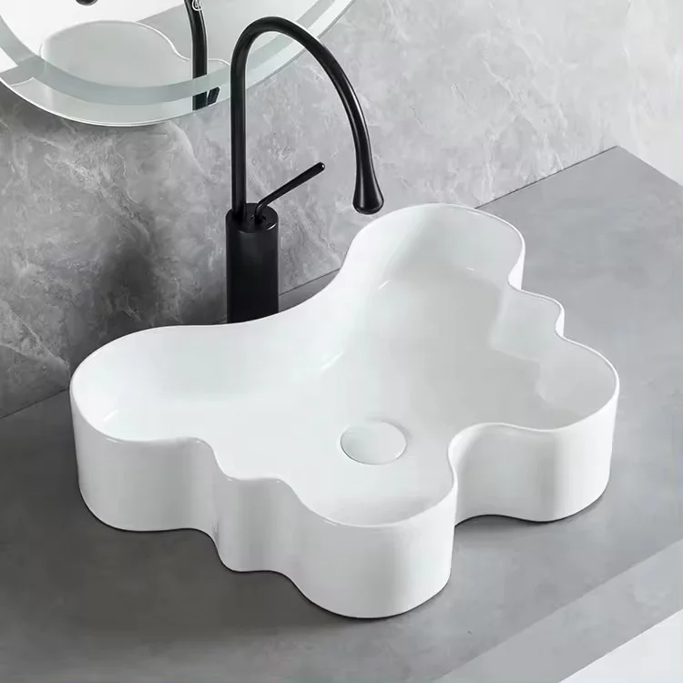 New design white ceramic butterfly-shaped art basin above the counter wash basin