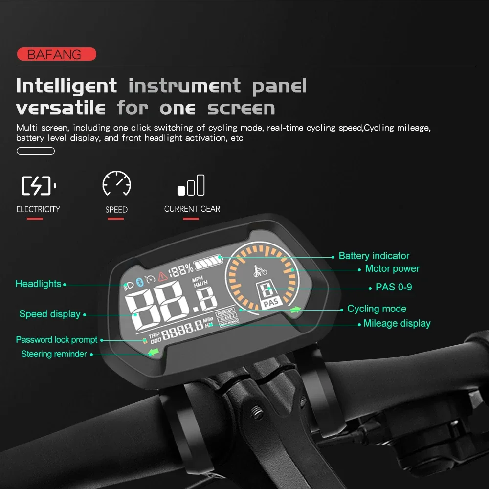 DZ43 دراجة كهربائية عرض مؤشر عالي الجودة ل BBS01B BBS02B BBSHD منتصف محرك المحرك 0-9 PAS سرعة UART Ebike