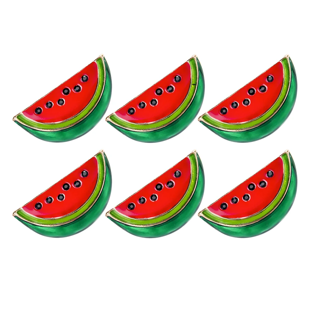 6 Pcs Brooch Shawl Clip Watermelon Enamel Pin Badge Sweater Clips Clasps For Clothing Cardigan Decorate Collar