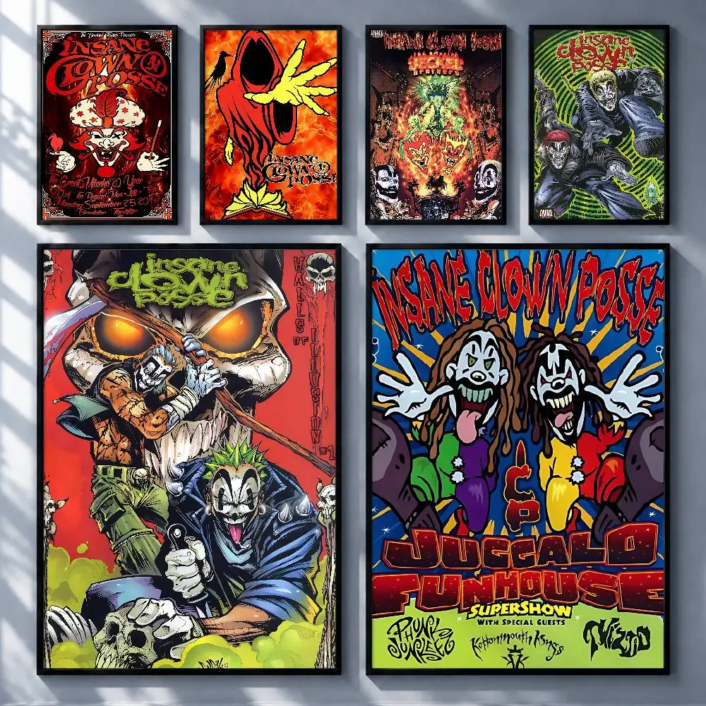 Punk Band Insane Clown Posse Posters Premium Self-Adhesive No Residue Wall Sticker for Home Office Bar Decor