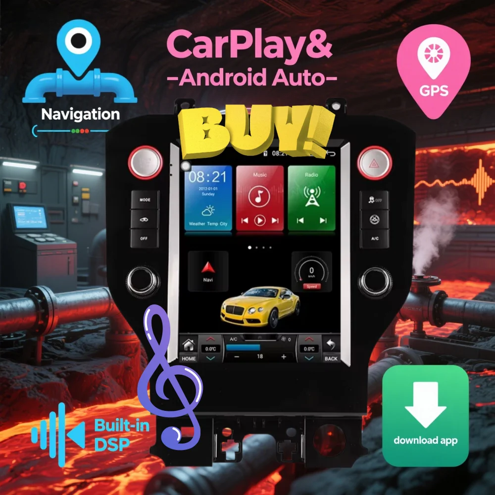 

Автомобильный радиоприемник для Ford Mustang 2015-2022, беспроводной CarPlay, Android Auto, мультимедийный GPS-навигатор, стереоприемник, головное устройство, стерео