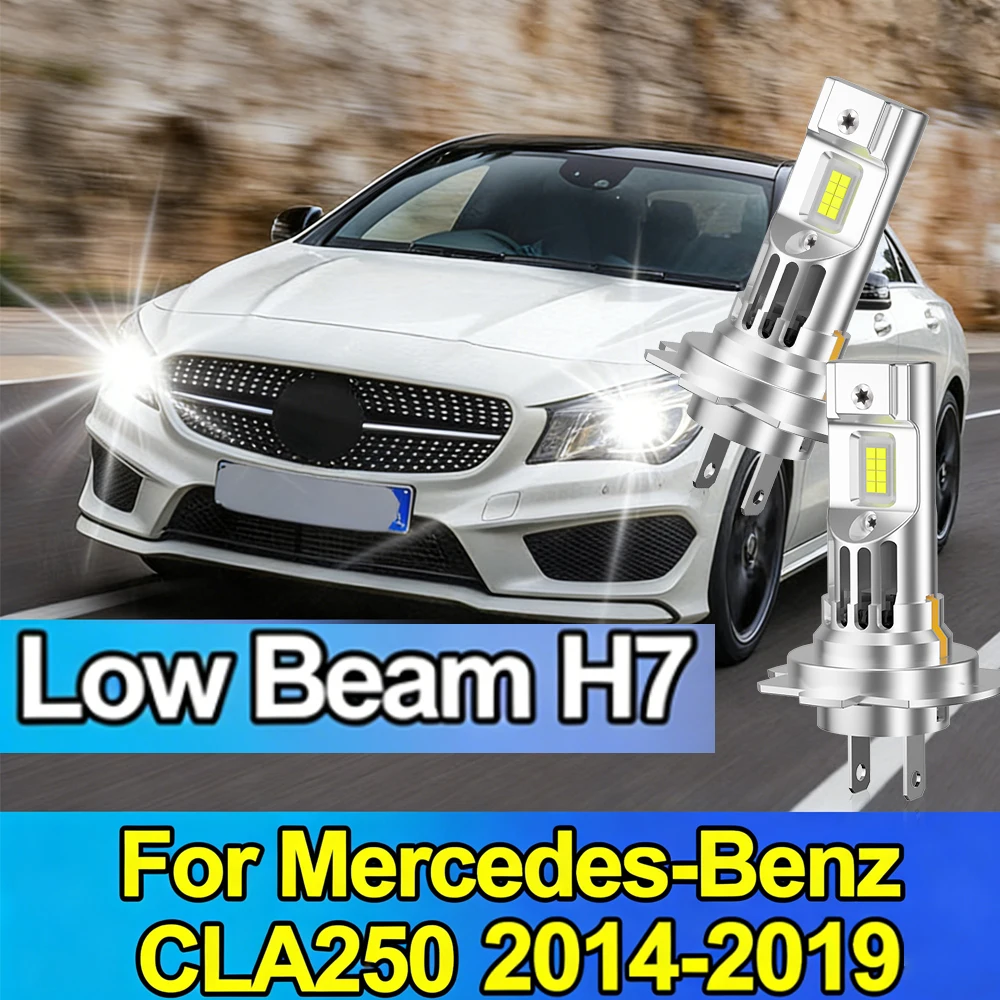 

2 шт. ультраярких светодиодных ламп Canbus для фар, 40000 лм, ближний свет, для Mercedes-Benz CLA250 2014-2019 годов выпуска