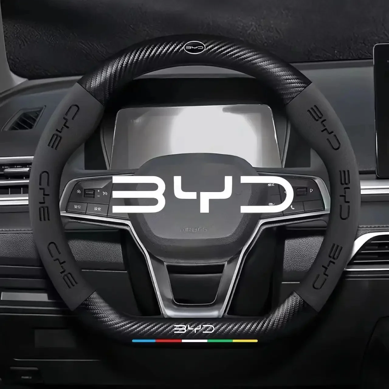 

Автомобильный замшевый чехол на руль для BYD Atto 3 Act Seal Tang F3 E6 Yuan Song Plus EV F0 Qin Han Dolphin S6, кожаный противоскользящий
