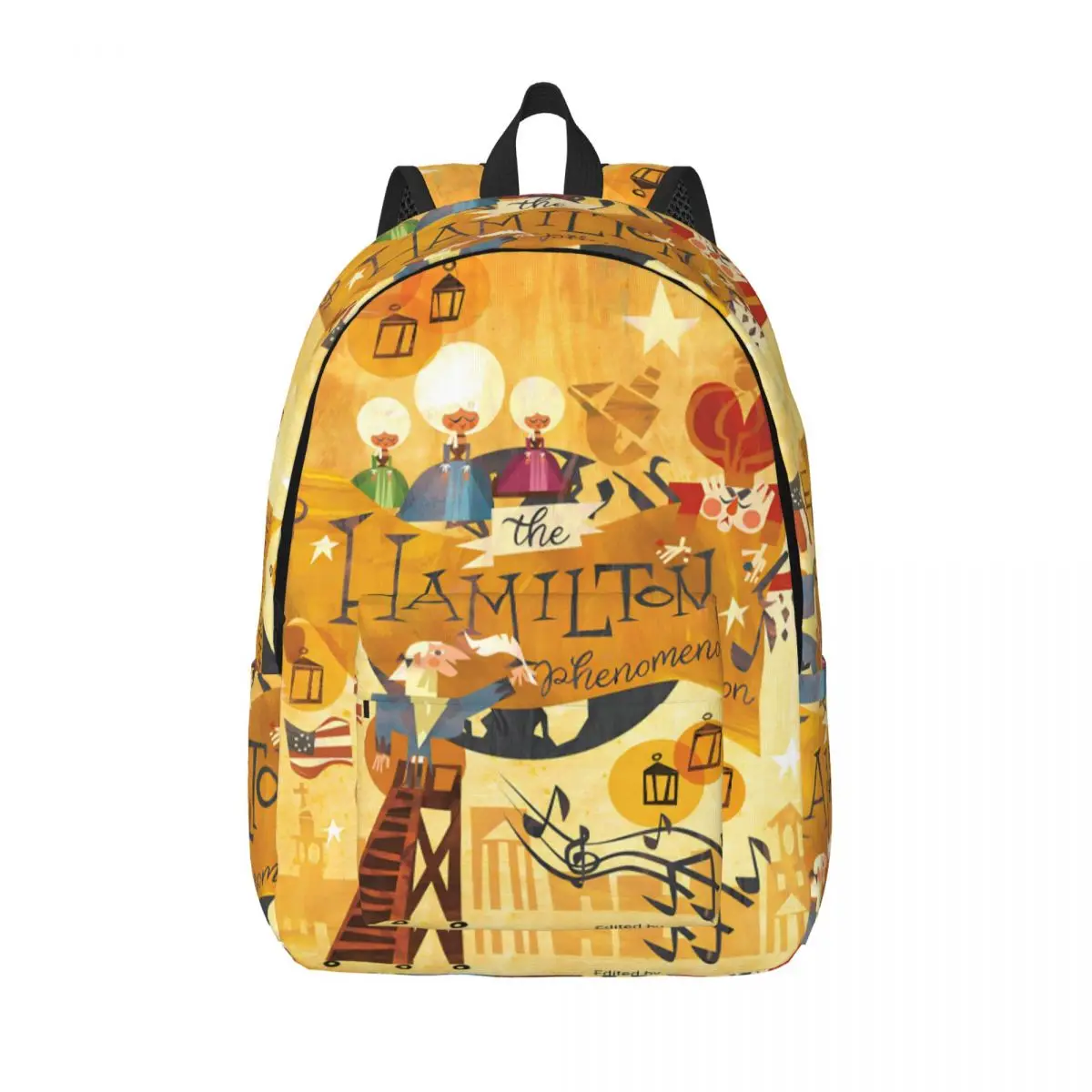 Musical Hamiltons Backpack Middle High College School Student Bookbag Teens Canvas Daypack Travel