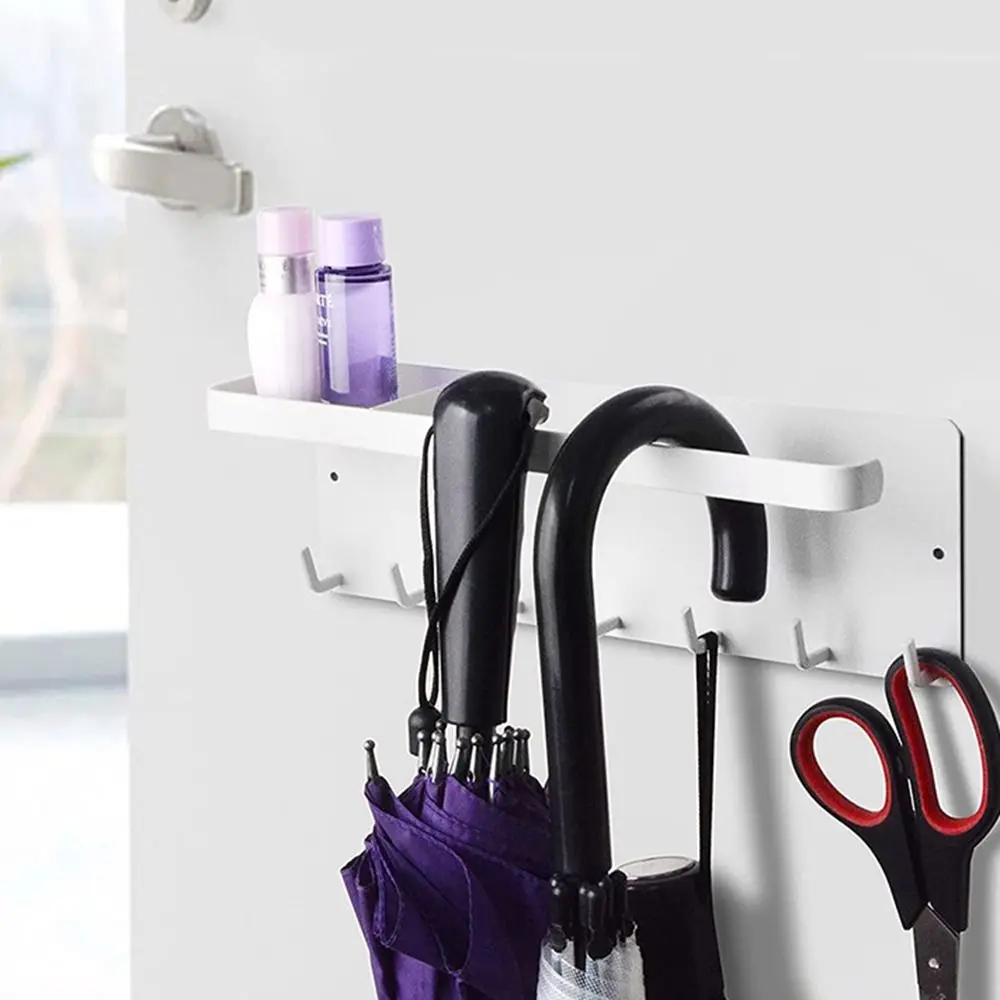 

Creative Carbon Steel Magnetic Umbrella Hangers Wall-Mounted White Key Rack Space Saving Decorative Key Towel Holder Bathroom
