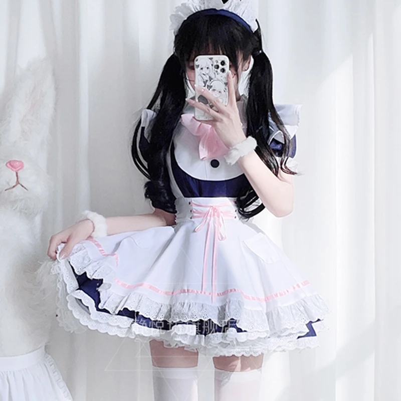 

Japan Lotte Maid Dress Luxury Sister Shake Dress Cute Sexy Loli Lolita Cosplay Princess Dress 344