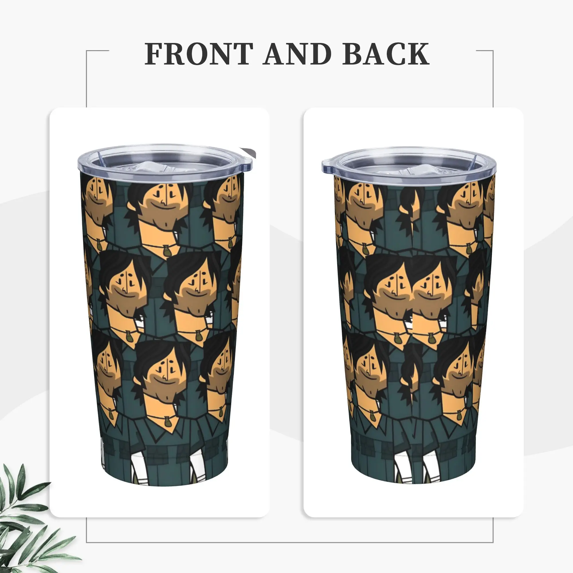 Totals Dramas Chris McLean Insulated Tumbler with Straws Lid  Vacuum Thermal Mug Office Home Hot Cold Drinks Cup, 20oz