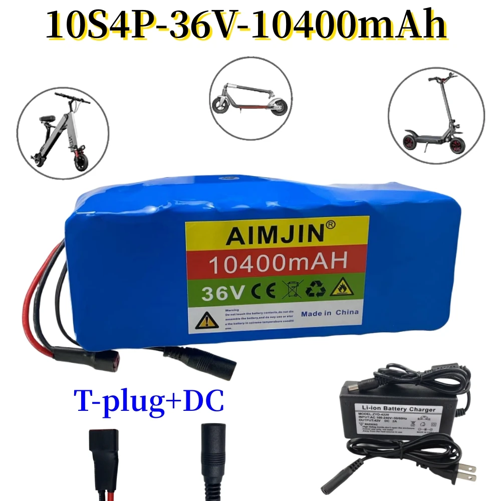 

36V 10S4P 18650 Battery Pack 1000W High Power Battery 10400mAh BMS For transportation equipment Outdoor Power Supplies etc