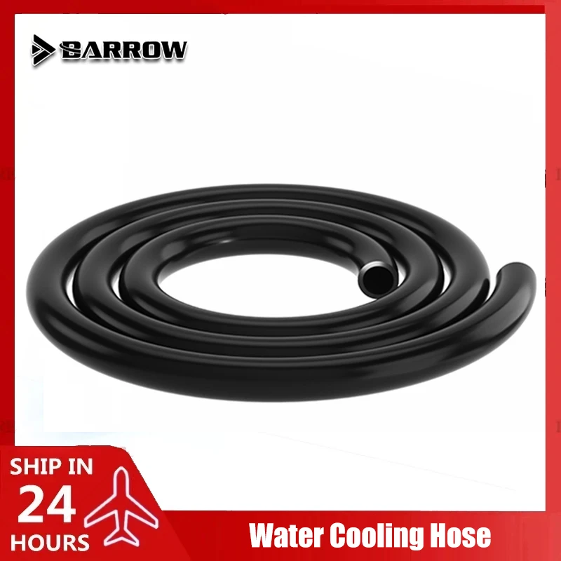 Barrow Watercooler Silicone Rubber Hose, Very Soft used for Inneter Diameter 9-10mm Fitting, 1 Meter/Pack Black, RGBS-B