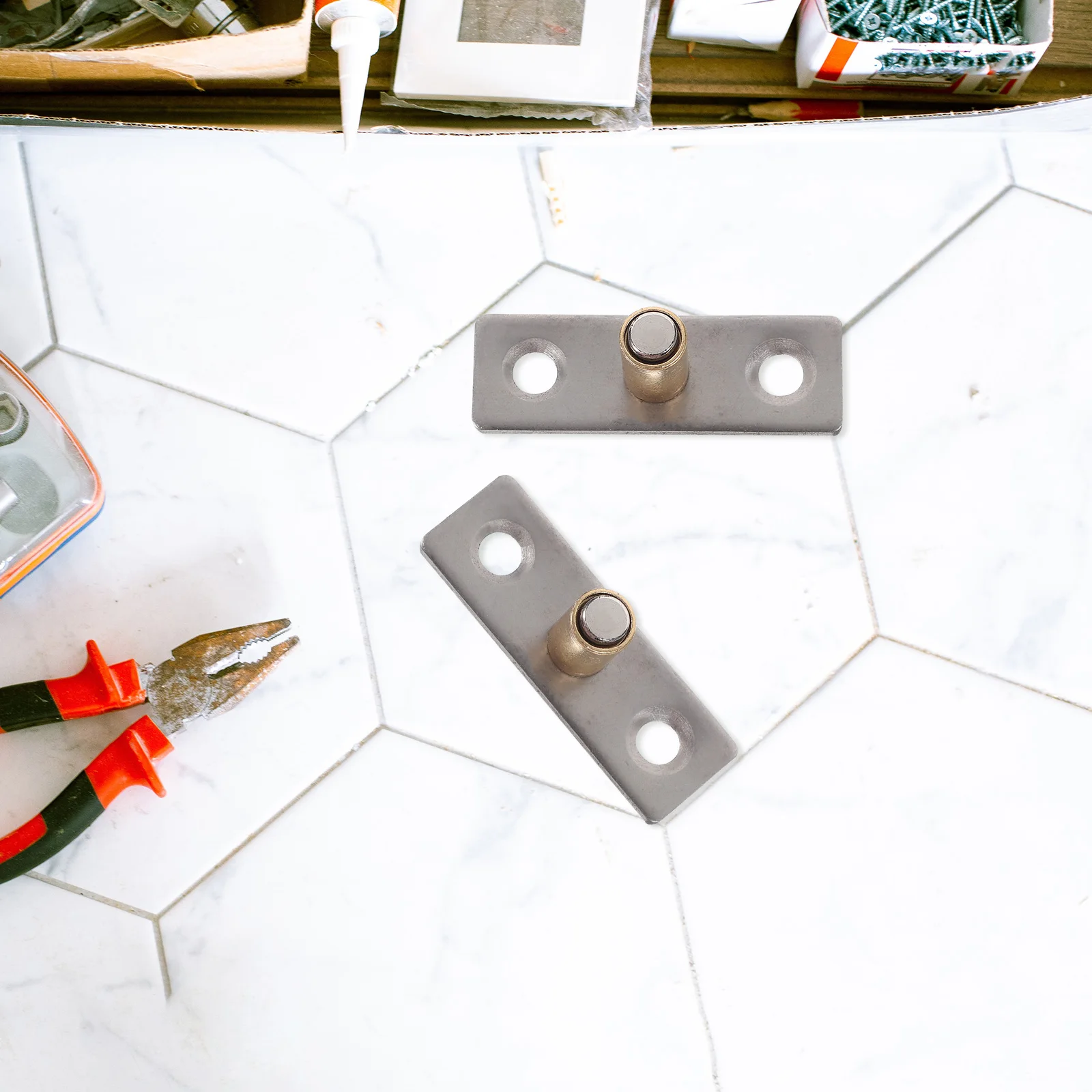 2 pcs Sliding Door Positioner Barn Guide Floor Barndoor Mount Fold Guides Copper Roller Simple Install Practical Use