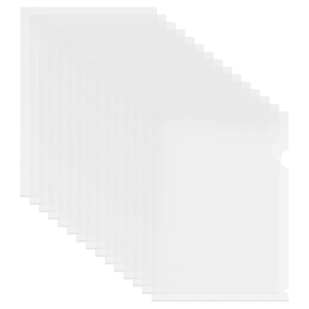 

40 шт. прозрачных L-образных папок из полипропилена для документов, пластиковые папки для офиса, школы, презентаций, хранения бумаг, прозрачные файлы-конверты