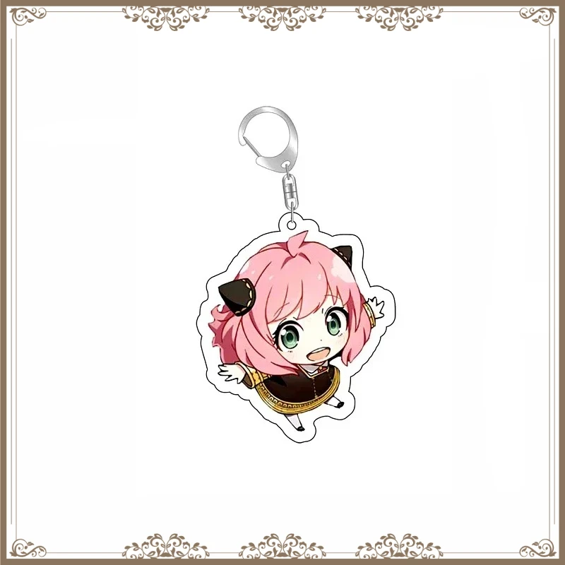 Spy Family Anya Yor Loid Forger Cartoon Acrylic Keychain Anime Keyring Bag Tag Manga Collections Bag Tag view 2