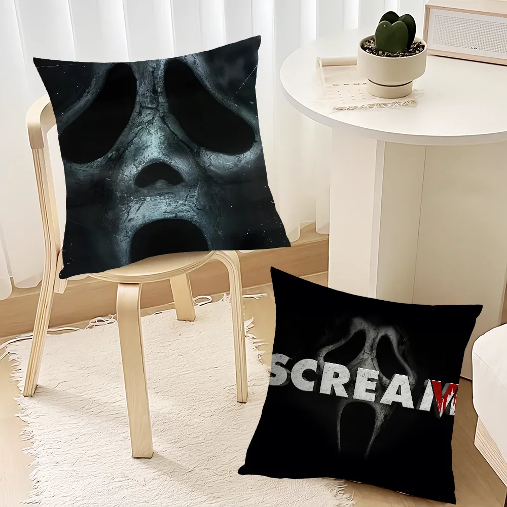 Horror Face S-ScreamES G-Ghost M-Mask cover Living Room Headboard Office Cushion Bedroom Cushion Sofa Nap Time Pillow Case