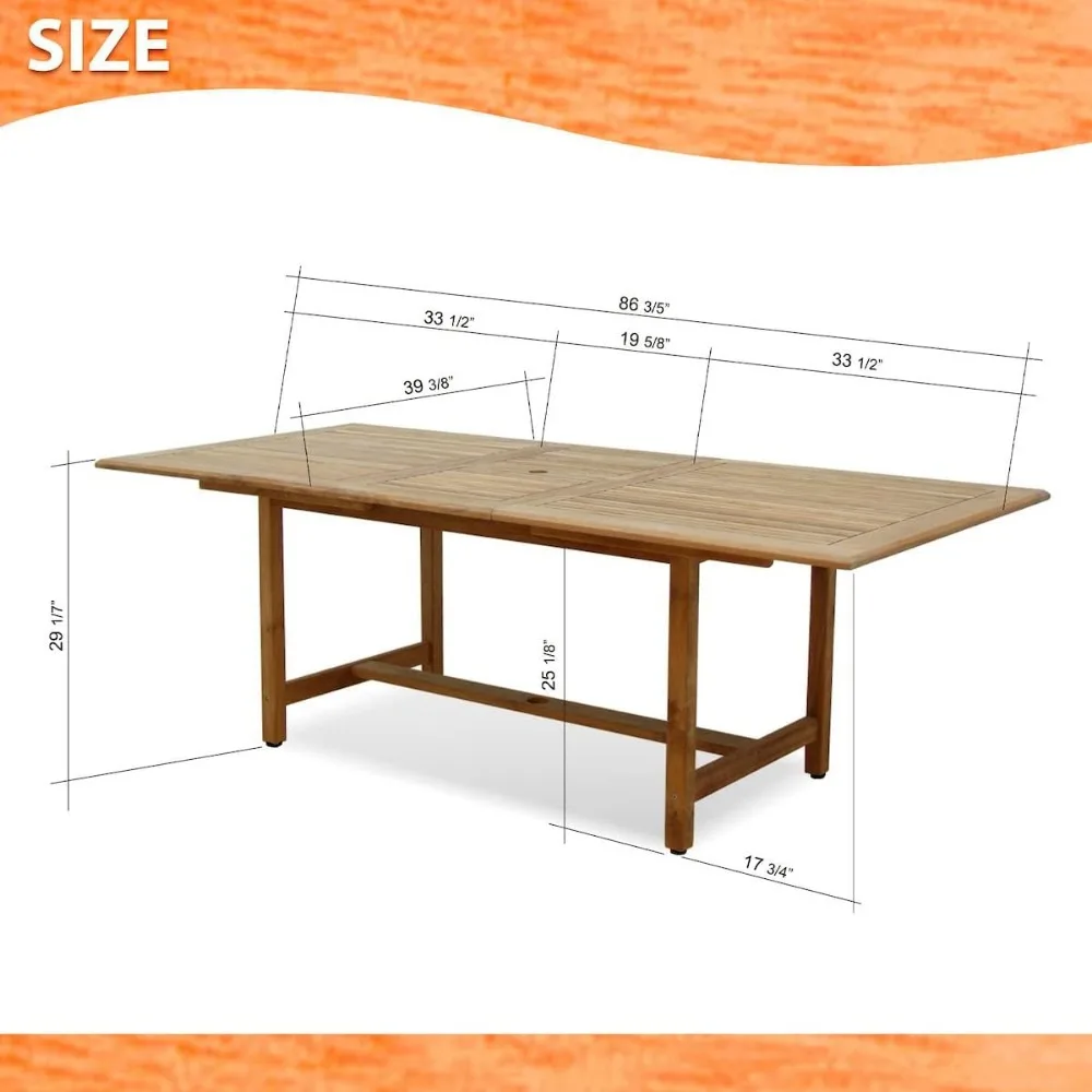 9-Piece Outdoor Dining Table Set, | Certified Teak | Ideal for Patio and Indoors, Patio Table and Chairs Set