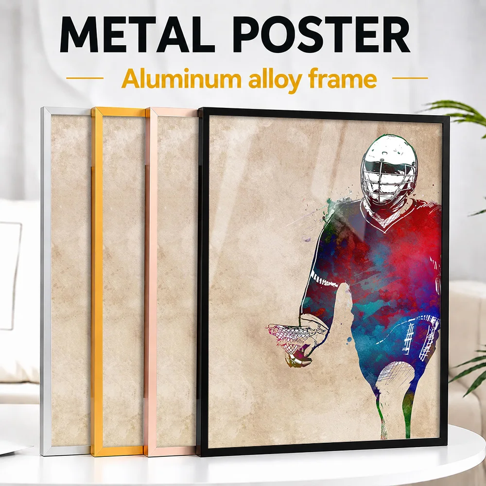Lacrosse Framed Metal Print Personalized Photo Inspirational Training Style Wall Art For Living Room Thoughtful Athlete Gift