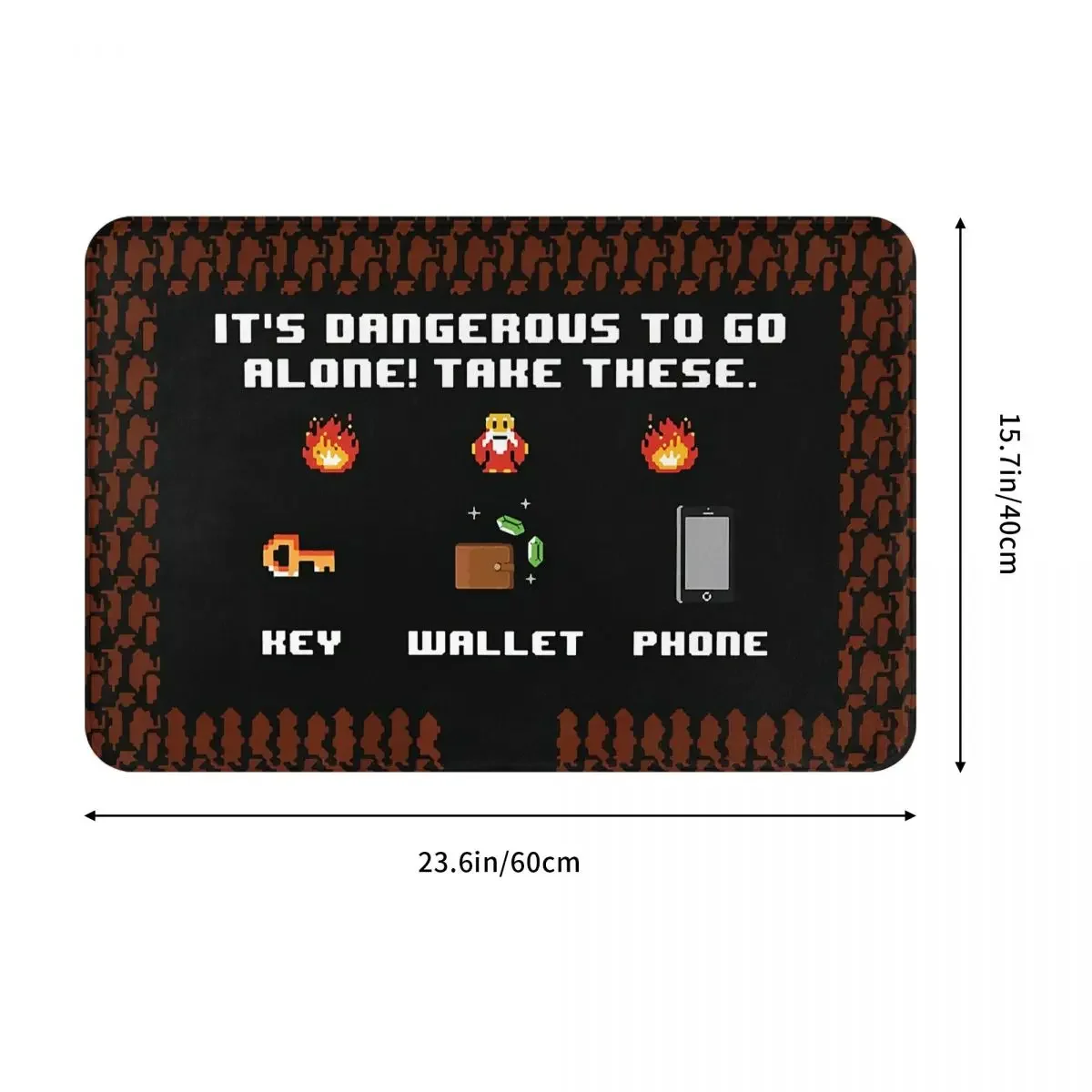 Welcome Bath Mat Dangerous To Go Alone Take 8bit Retro Doormat Kitchen Carpet Outdoor Rug Home Decoration