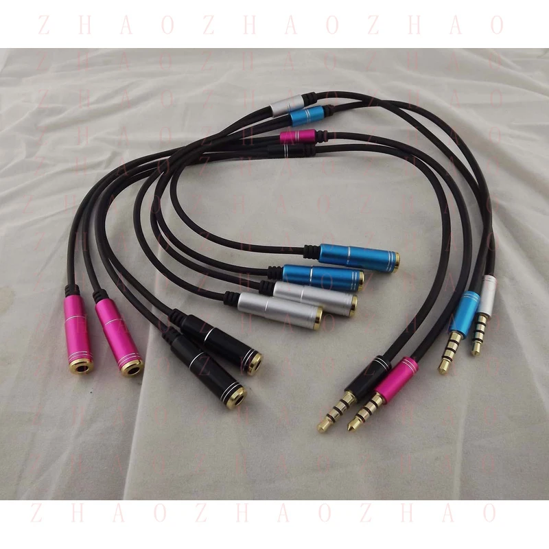 

L+ for 3.5mm Stereo 1 to 2 Dual Y Splitter Audio Cable Adapter Earphone Headphone Jack 5pc