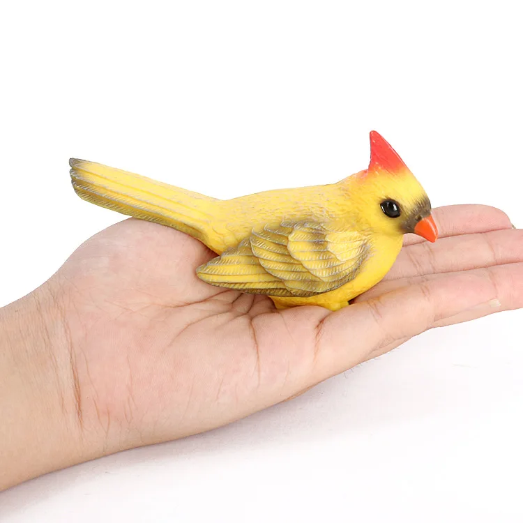 نموذج حيوان محاكاة للأطفال عبر الحدود، طائر، طائر، كاردينال أمريكا الشمالية، لعبة أطفال من البلاستيك الصلب، زخرفة على شكل شخصية