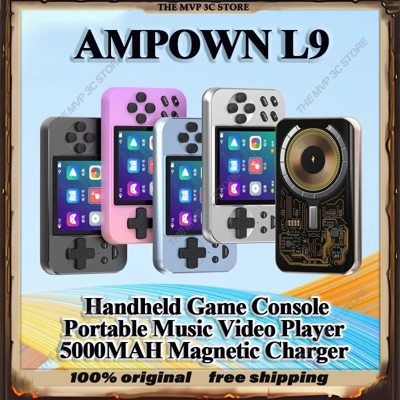 ampown-l9-consola-de-juegos-portatil-multifuncional-cargador-inalambrico-magnetico-reproductor-de-musica-y-video-portatil-5000mah-pc-de-larga-resistencia