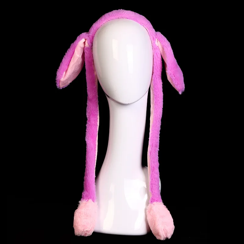 Movable Rabbit Ears Hairband Plush Moving Warm Bunny Airbag Headband Funny Sweet Gift Hair Hoop Hair Accessories for Women Girls